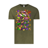Vintage Olive Mardi Gras love lips Vintage Tee - HowdyJamesFarm