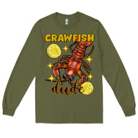 Army Green Mardi Gras Crawfish dude Long Sleeve Tee - FaDigitalArtStudio