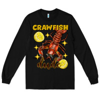 Black Mardi Gras Crawfish dude Long Sleeve Tee - FaDigitalArtStudio