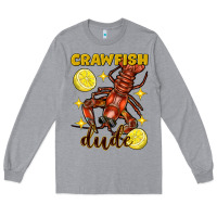 Heather Grey Mardi Gras Crawfish dude Long Sleeve Tee - FaDigitalArtStudio