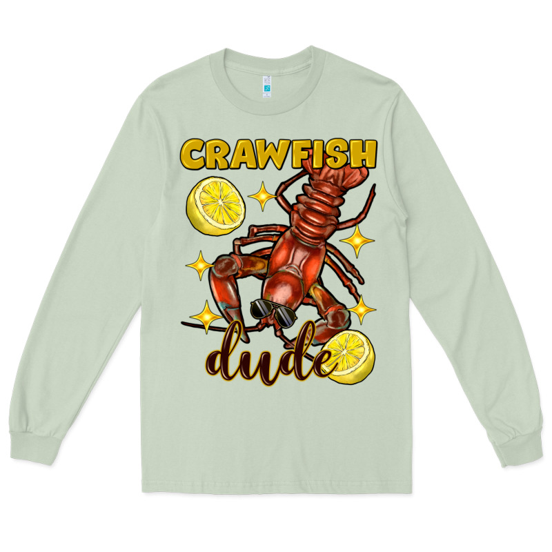 Mardi Gras Crawfish Dude Long Sleeve Tee by FaDigitalArtStudio | Teevron