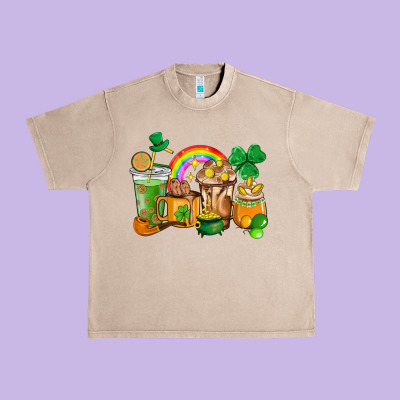 St. Patricks Coffee Cups Urban Heavy Tee Designed By Howdyjamesfarm
