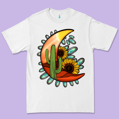 Turquoise Desert Moon Premium Tee Designed By Jasminsmagicworld
