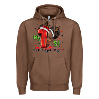 Chestnut my first christmas african girl Zipper Hoodie - BarkalooDesign