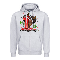 My First Christmas African Girl Zipper Hoodie | Teevron