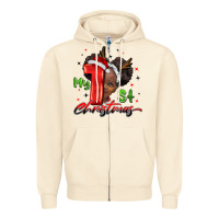 Sandshell my first christmas african girl Zipper Hoodie - BarkalooDesign