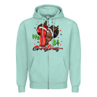 Seafoam my first christmas african girl Zipper Hoodie - BarkalooDesign