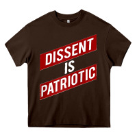 Chocolate Brown DISSENT IS PATRIOTIC Political Meme Raglan Baseball Tee Heavy Core Tee - maiPhamDesign