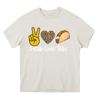 Cream Peace Love Tacos Heavy Core Tee - Bettercallsaul