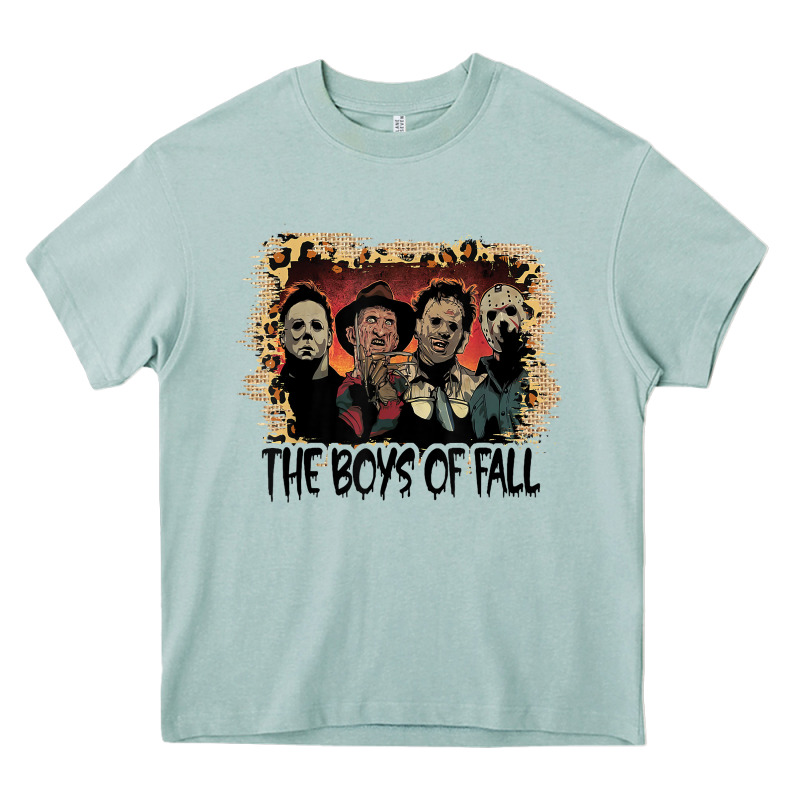 The Boys Of Fall Leopard Pattern Bleached Halloween Murder T Shirt Heavy Core Tee by maiPhamDesign | Teevron