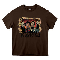 Chocolate Brown the boys of fall leopard pattern bleached halloween murder t shirt Heavy Core Tee - maiPhamDesign