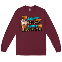 Burgundy whatever spice your pumpkin coffee cup Long Sleeve Tee - FaDigitalArtStudio