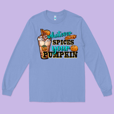 Whatever Spice Your Pumpkin Coffee Cup Long Sleeve Tee Designed By Fadigitalartstudio