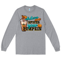 Heather Grey whatever spice your pumpkin coffee cup Long Sleeve Tee - FaDigitalArtStudio