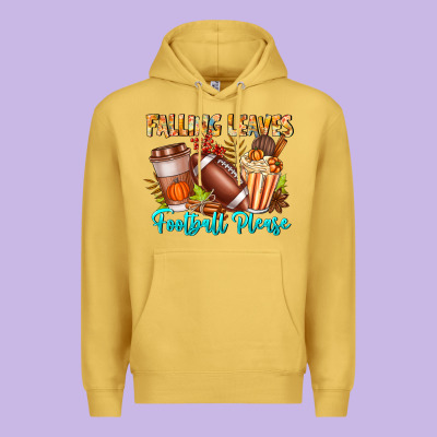 Falling Leaves Football Please Premium Hoodie Designed By Cowhidedigitalart