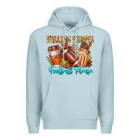 Blue Mist Falling Leaves Football Please Premium Hoodie - CowhideDigitalArt