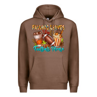 Chestnut Falling Leaves Football Please Premium Hoodie - CowhideDigitalArt