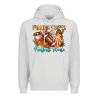 Dove Grey Falling Leaves Football Please Premium Hoodie - CowhideDigitalArt