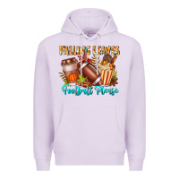Lilac Falling Leaves Football Please Premium Hoodie - CowhideDigitalArt