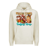 Oatmeal Heather Falling Leaves Football Please Premium Hoodie - CowhideDigitalArt