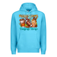 Ocean Blue Falling Leaves Football Please Premium Hoodie - CowhideDigitalArt