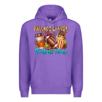 Purple Falling Leaves Football Please Premium Hoodie - CowhideDigitalArt