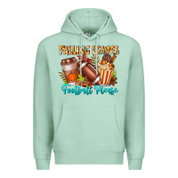 Seafoam Falling Leaves Football Please Premium Hoodie - CowhideDigitalArt