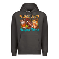 Smoke Falling Leaves Football Please Premium Hoodie - CowhideDigitalArt