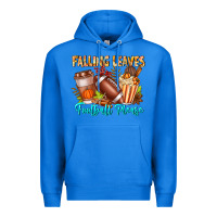 True Royal Falling Leaves Football Please Premium Hoodie - CowhideDigitalArt