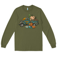 Army Green western pumpkin farm truck Long Sleeve Tee - RanaPortraitStore