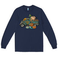 Navy western pumpkin farm truck Long Sleeve Tee - RanaPortraitStore