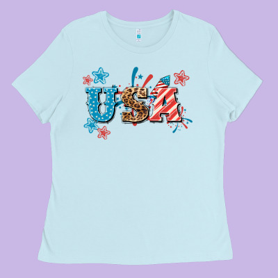 Usa 4th Of July Ladies Tee Designed By Howdyjamesfarm