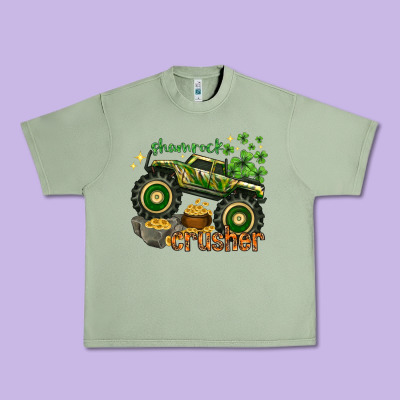 Shamrock Crusher St. Patrick's Day Urban Heavy Tee Designed By Howdyjamesfarm