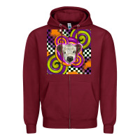 Burgundy halloween  calf scottish Zipper Hoodie - BarkalooDesign
