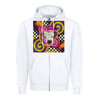 White halloween  calf scottish Zipper Hoodie - BarkalooDesign