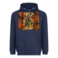 Navy first in last out firefighter Heavyweight Hoodie - AdoDesignShop