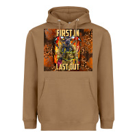 Toasted Coconut first in last out firefighter Heavyweight Hoodie - AdoDesignShop