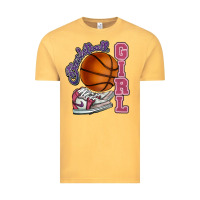 Vintage Mustard Basketball girl Vintage Tee - HowdyJamesFarm