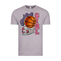 Vintage Zinc Basketball girl Vintage Tee - HowdyJamesFarm