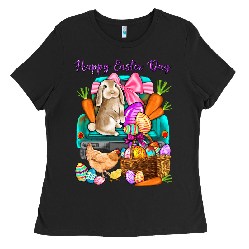 Happy Easter Day Truck Ladies Tee by HowdyJamesFarm | Teevron