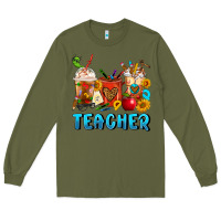 Army Green Teacher Coffee Cups Long Sleeve Tee - FaDigitalArtStudio