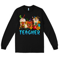 Black Teacher Coffee Cups Long Sleeve Tee - FaDigitalArtStudio