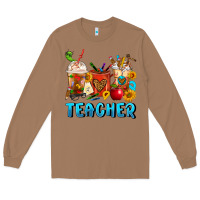 Toasted Coconut Teacher Coffee Cups Long Sleeve Tee - FaDigitalArtStudio