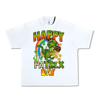 White Happy St. Patrex Day Urban Heavy Tee - CowGirlArtShop
