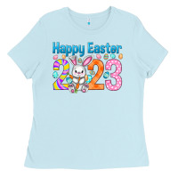 Baby Blue Happy Easter 2023 Easter Day Ladies Tee - HowdyJamesFarm