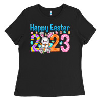 Black Happy Easter 2023 Easter Day Ladies Tee - HowdyJamesFarm