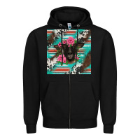 Black western suffolk ewe Zipper Hoodie - BarkalooDesign