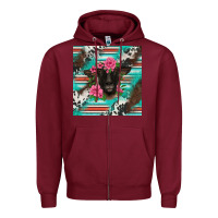 Burgundy western suffolk ewe Zipper Hoodie - BarkalooDesign