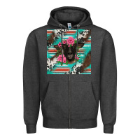Charcoal Heather western suffolk ewe Zipper Hoodie - BarkalooDesign