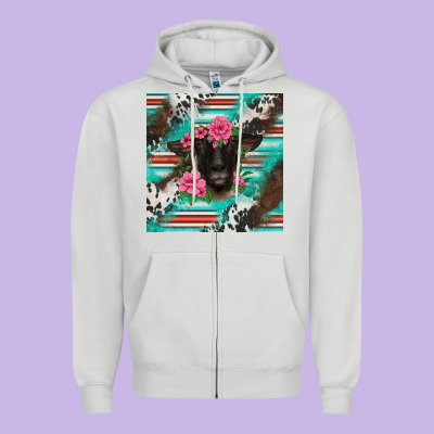 Western Suffolk Ewe Zipper Hoodie Designed By Barkaloodesign